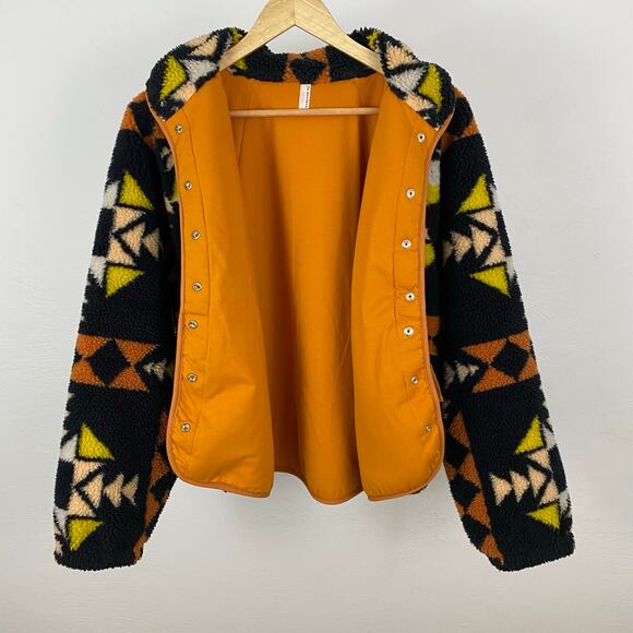 FP Movement - Free People Hit The Slopes Printed Fleece Jacket - Night Sky - S - Picture 5 of 10